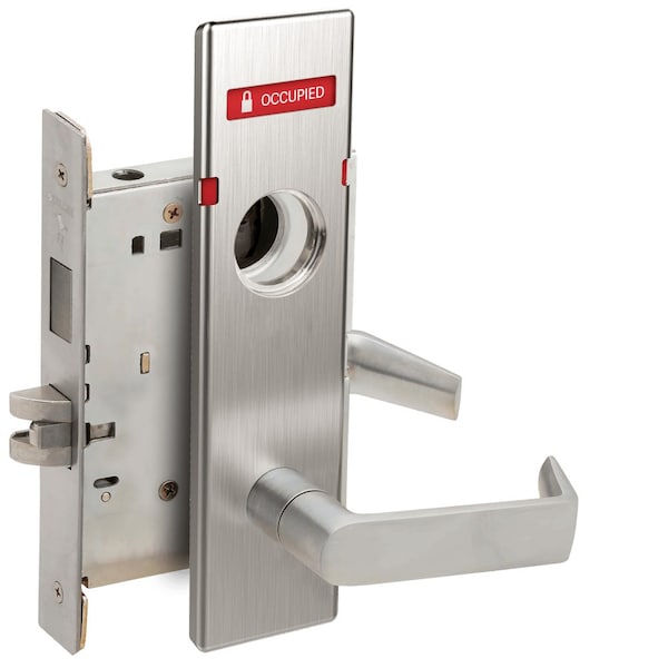 Schlage L Series Mortise Lock, Corridor Lock, 06 Lever, N Escutcheon, Less Full Face Cylinder, VACANT/OCCUPI L9456L 06N 630 L283-722 - main